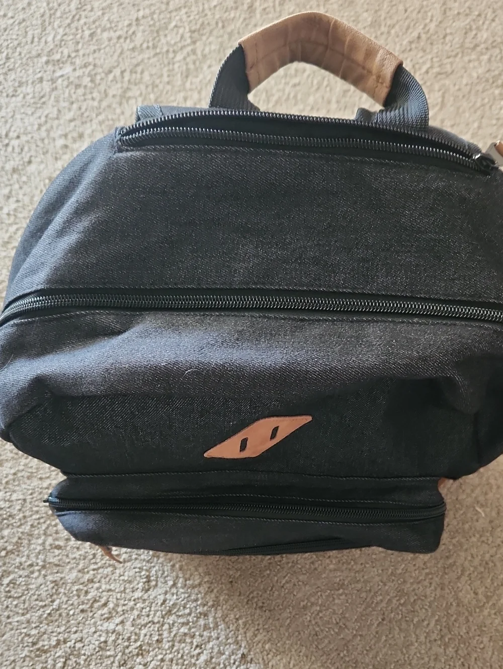 Wrangler Black Denim Backpack - Excellent Condition, Padded Laptop Compartment